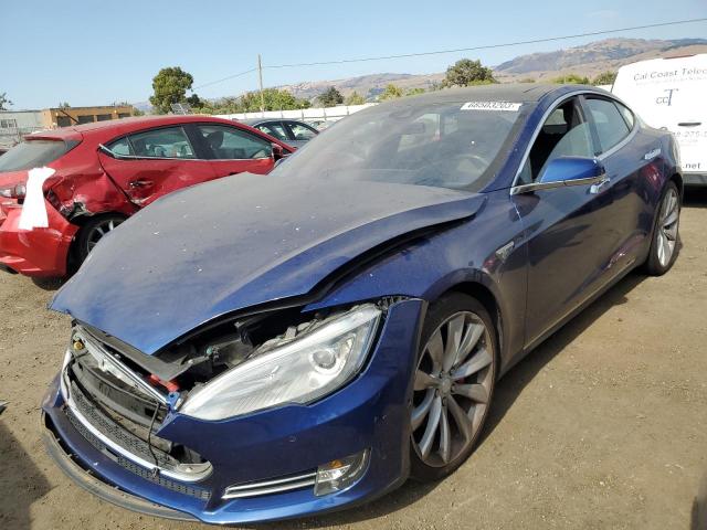 5YJSA1E42FF102546 - 2015 TESLA MODEL S ლურჯი ფოტო 1