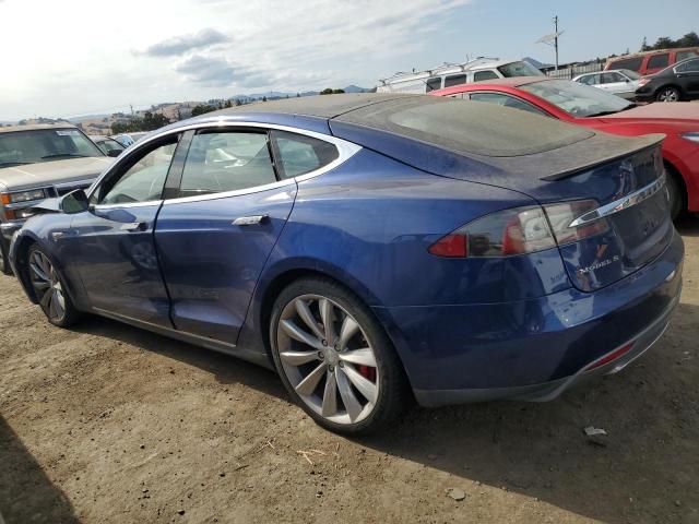 5YJSA1E42FF102546 - 2015 TESLA MODEL S ლურჯი ფოტო 2