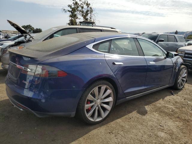 5YJSA1E42FF102546 - 2015 TESLA MODEL S ლურჯი ფოტო 3