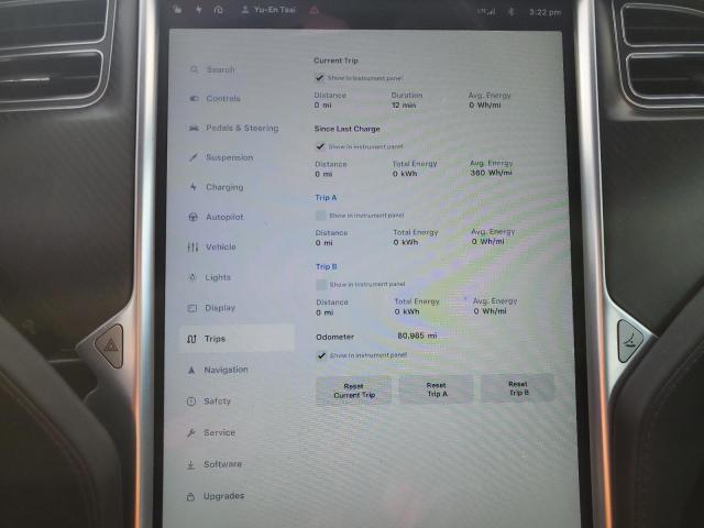 5YJSA1E42FF102546 - 2015 TESLA MODEL S ლურჯი ფოტო 9