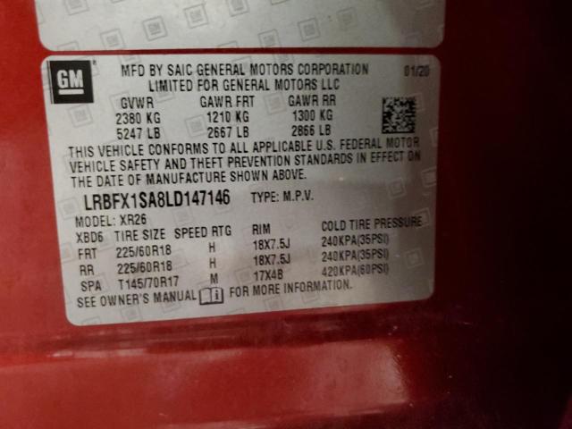 LRBFX1SA8LD147146 - 2020 BUICK ENVISION PREFERRED Burdeos foto 13