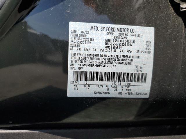 1FMSK8FH9PGB28877 - 2023 FORD EXPLORER LIMITED CHARCOAL photo 14