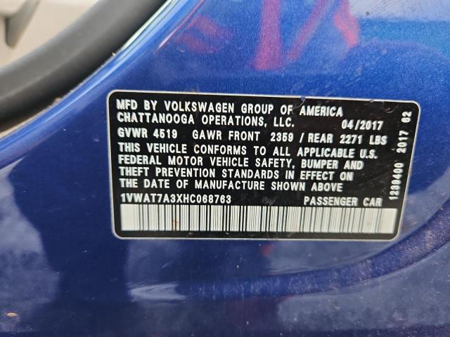 1VWAT7A3XHC068763 - 2017 VOLKSWAGEN PASSAT S Mavi foto 13