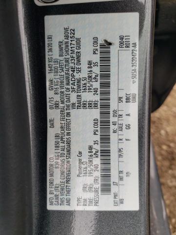 3FADP4EJ3FM171522 - 2015 FORD FIESTA SE ნაცრისფერი ფოტო 13