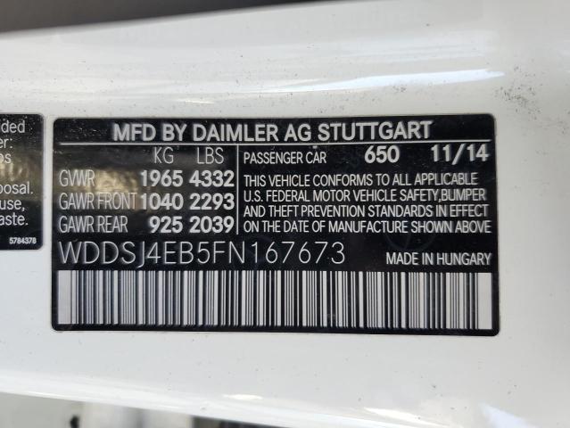 WDDSJ4EB5FN167673 - 2015 MERCEDES-BENZ CLA 250 Ақ фото 12
