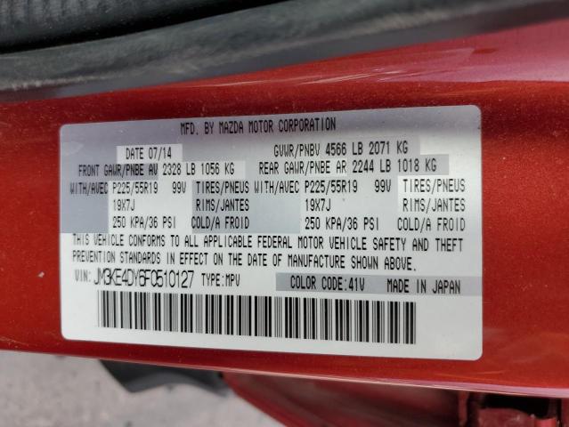 JM3KE4DY6F0510127 - 2015 MAZDA CX-5 GT RED photo 13