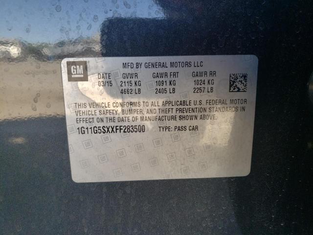 1G11G5SXXFF283500 - 2015 CHEVROLET MALIBU LTZ შავი ფოტო 12