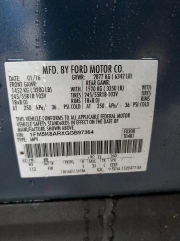 1FM5K8ARXGGB97364 - 2016 FORD EXPLORER POLICE INTERCEPTOR ლურჯი ფოტო 13