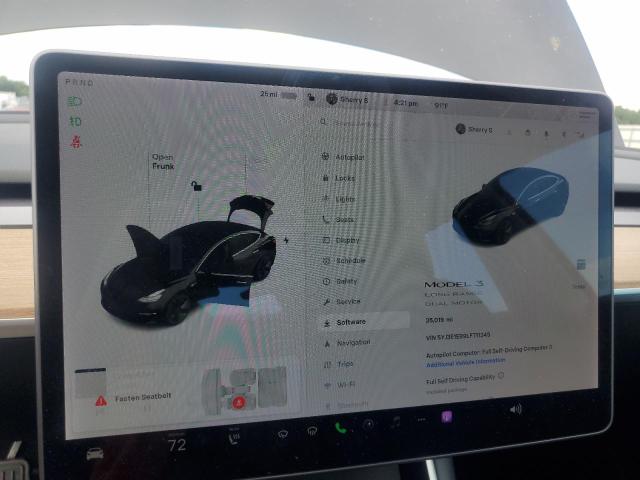 5YJ3E1EB9LF711345 - 2020 TESLA MODEL 3 BLACK photo 9