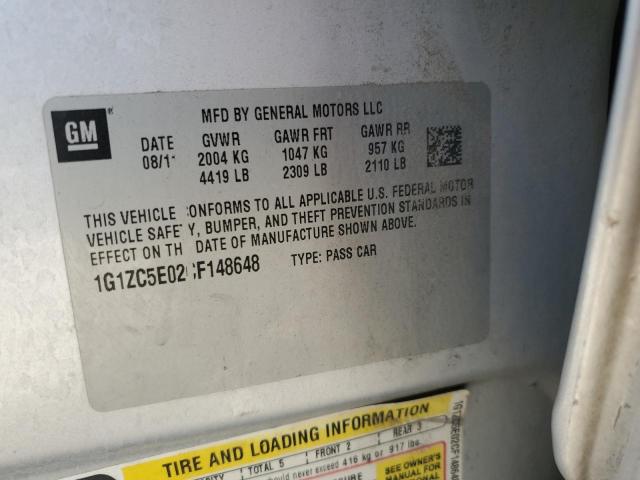 1G1ZC5E02CF148648 - 2012 CHEVROLET MALIBU 1LT 银色 照片 12