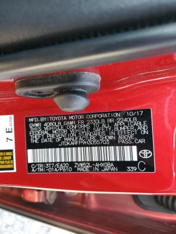 JTDKARFP9H3055703 - 2017 TOYOTA PRIUS PRIM 红色 照片 12