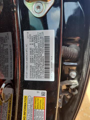 1HGCV1F96JA208374 - 2018 HONDA ACCORD TOURING BLACK photo 12