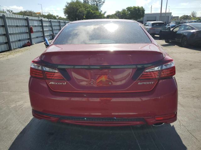 1HGCR2F53HA227370 - 2017 HONDA ACCORD SPORT RED photo 6