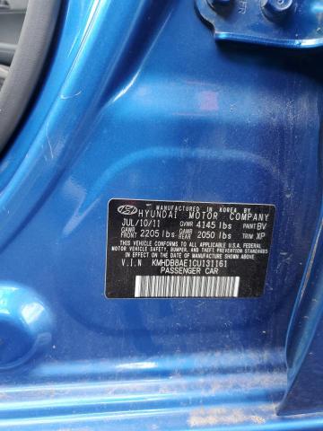 KMHDB8AE1CU131161 - 2012 HYUNDAI ELANTRA TO GLS BLUE photo 12