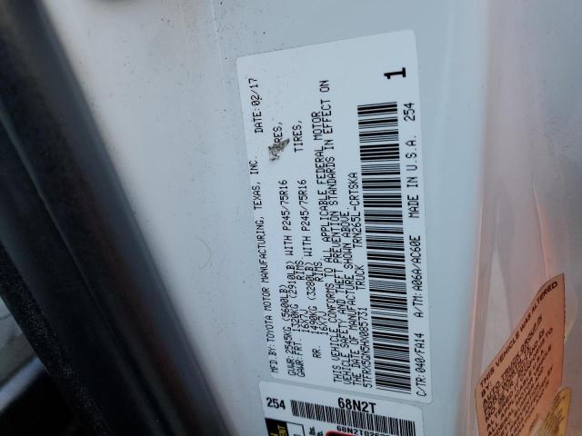 5TFRX5GN5HX085731 - 2017 TOYOTA TACOMA ACCESS CAB Ақ фото 12