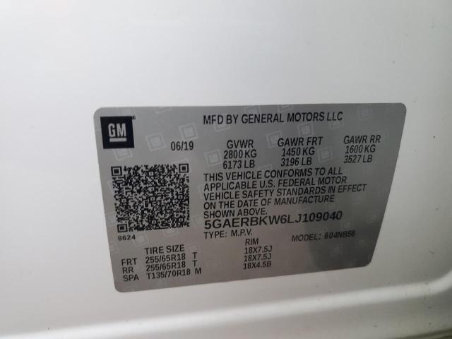 5GAERBKW6LJ109040 - 2020 BUICK ENCLAVE ESSENCE თეთრი ფოტო 14