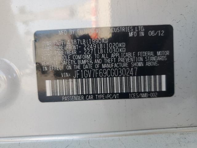 JF1GV7F69CG030247 - 2012 SUBARU IMPREZA WRX WHITE photo 12