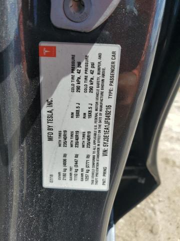 5YJ3E1EA1JF049216 - 2018 TESLA MODEL 3 Gris photo 12