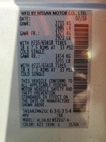 5N1AR2MN2GC636354 - 2016 NISSAN PATHFINDER S SILVER photo 14