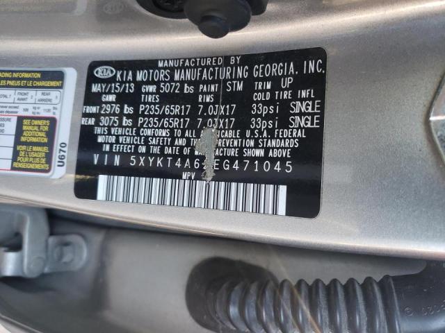 5XYKT4A62EG471045 - 2014 KIA SORENTO LX SILVER photo 13