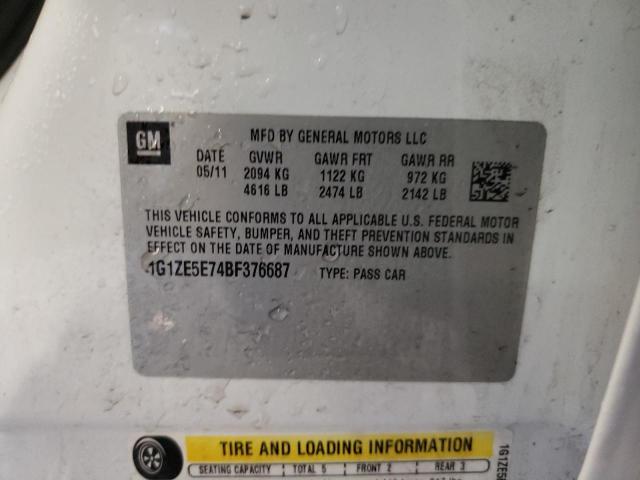 1G1ZE5E74BF376687 - 2011 CHEVROLET MALIBU LTZ თეთრი ფოტო 12