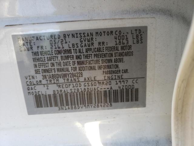 3N1AB8DV9MY284228 - 2021 NISSAN SENTRA SR WHITE photo 12