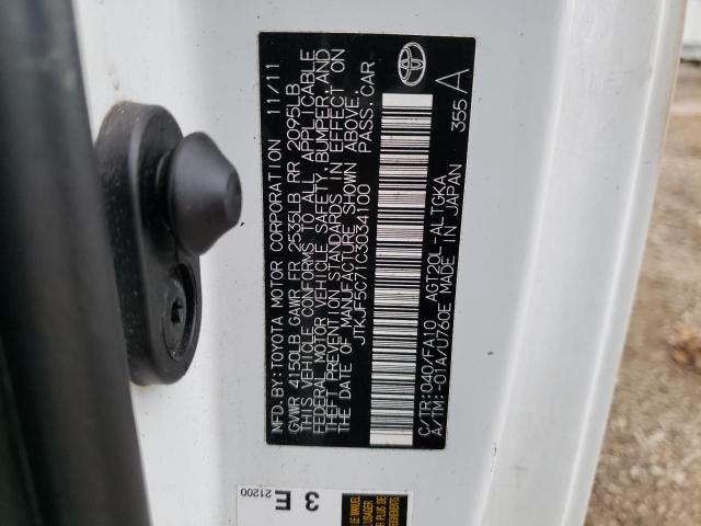 JTKJF5C71C3034100 - 2012 TOYOTA SCION TC 白色 照片 12