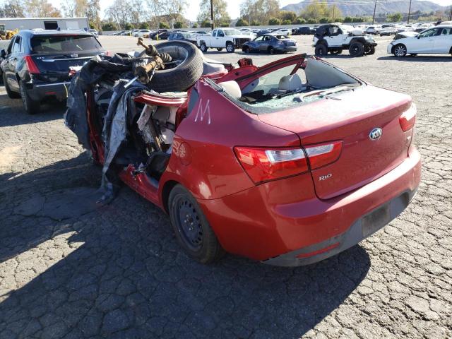 KNADM4A37E6351642 - 2014 KIA RIO LX RED photo 2