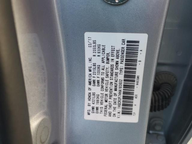1HGCR2F74HA193652 - 2017 HONDA ACCORD EX 银色 照片 13