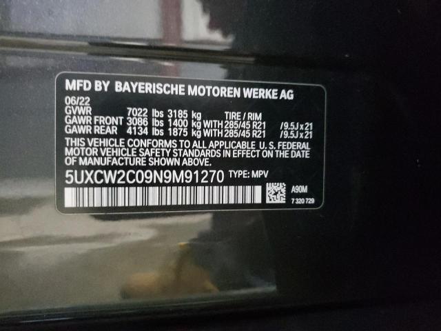 5UXCW2C09N9M91270 - 2022 BMW X7 XDRIVE40I GRAY photo 13