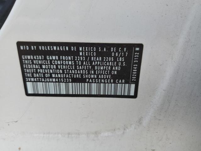 3VW4T7AJ6HM415239 - 2017 VOLKSWAGEN JETTA GLI أبيض صورة 13
