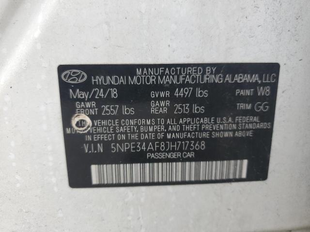 5NPE34AF8JH717368 - 2018 HYUNDAI SONATA SPORT Білий фото 12