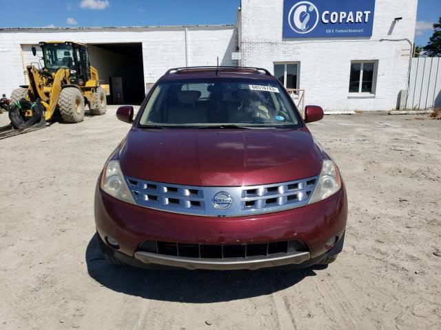 JN8AZ08W25W445089 - 2005 NISSAN MURANO SL BURGUNDY photo 5