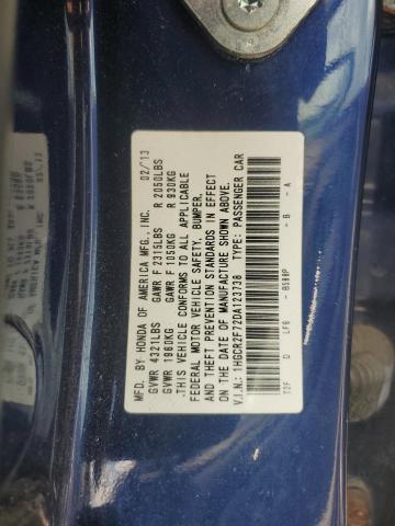 1HGCR2F72DA123738 - 2013 HONDA ACCORD EX 蓝色 照片 12