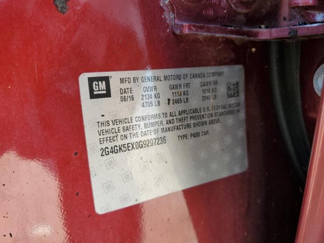 2G4GK5EX0G9207236 - 2016 BUICK REGAL 红色 照片 12