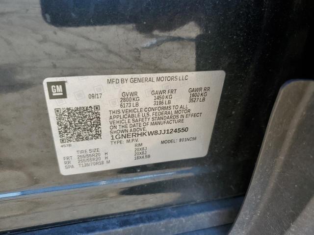 1GNERHKW8JJ124550 - 2018 CHEVROLET TRAVERSE LT 石墨色 照片 13