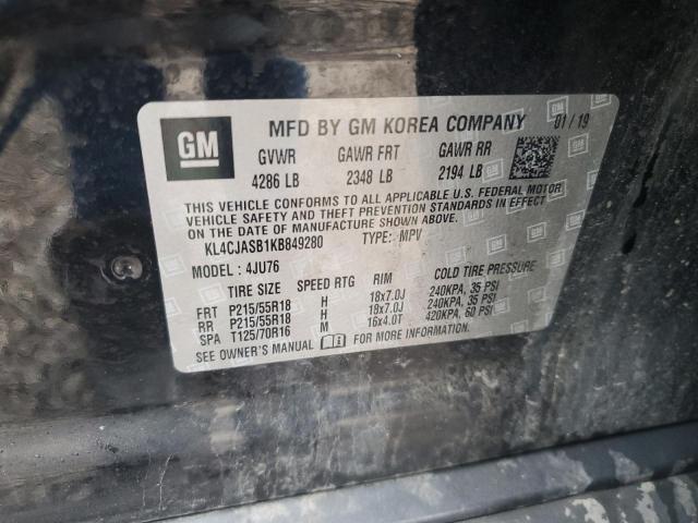 KL4CJASB1KB849280 - 2019 BUICK ENCORE PREFERRED 黑色 照片 12