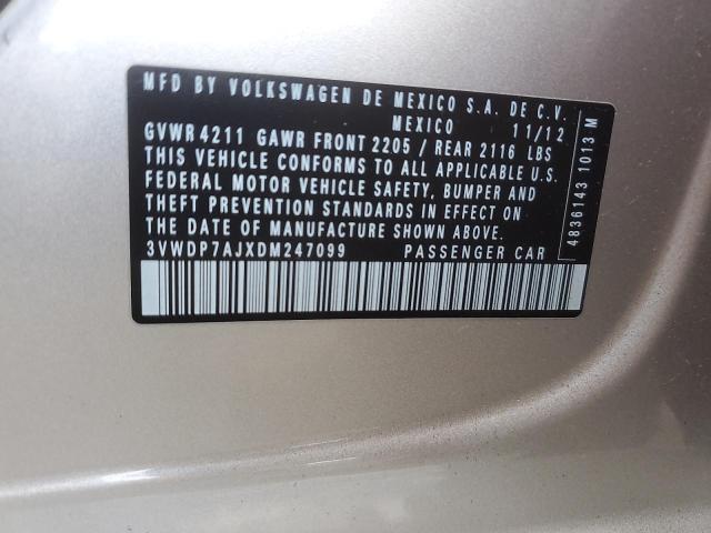 3VWDP7AJXDM247099 - 2013 VOLKSWAGEN JETTA SE SILVER photo 12