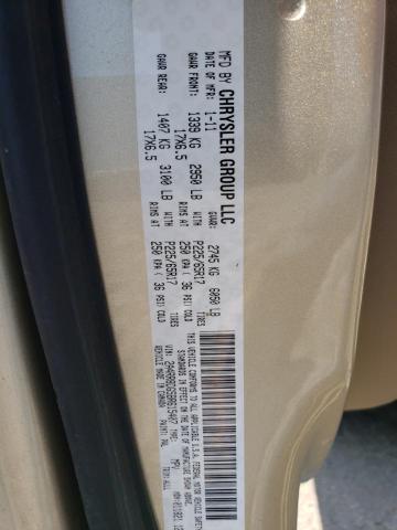 2A4RR8DG5BR615407 - 2011 CHRYSLER TOWN & COU TOURING L BEIGE photo 13