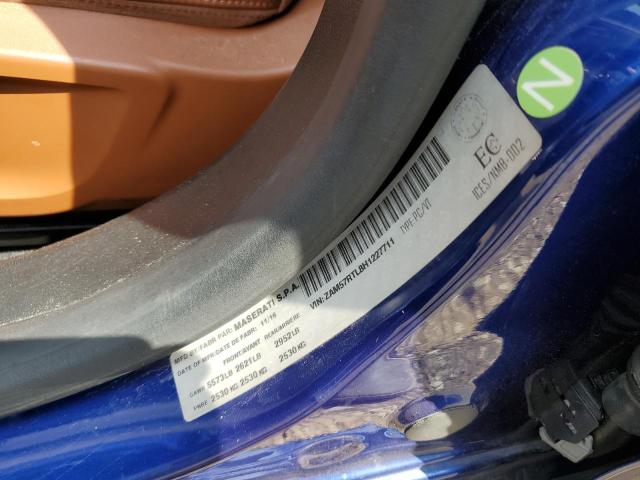 ZAM57RTL8H1227711 - 2017 MASERATI GHIBLI S 蓝色 照片 12