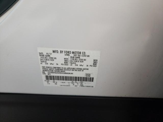 1FM5K8AR5HGB82630 - 2017 FORD EXPLORER POLICE INTERCEPTOR 白色 照片 13