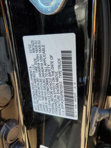 5FPYK3F52PB015913 - 2023 HONDA RIDGELINE RTL Schwarz Foto 12