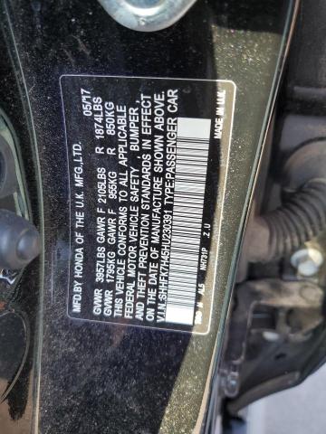 SHHFK7H45HU230391 - 2017 HONDA CIVIC SPORT Noir photo 12