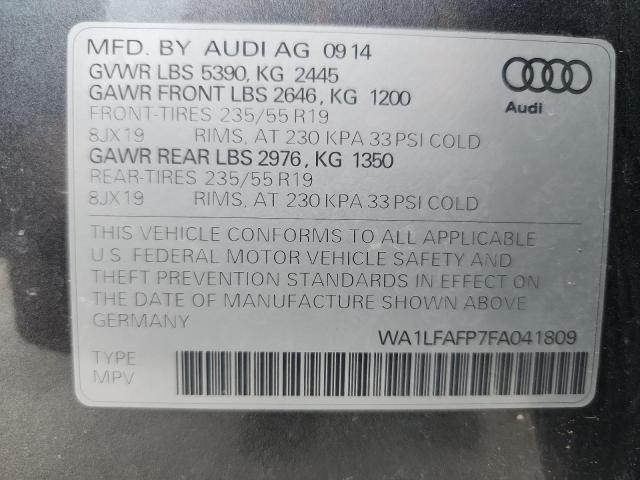 WA1LFAFP7FA041809 - 2015 AUDI Q5 PREMIUM PLUS GRAY photo 13