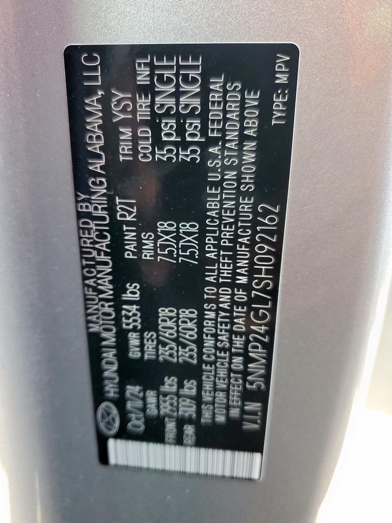 5NMP24GL7SH092162 - 2025 HYUNDAI SANTA FE SEL Gümüş foto 13