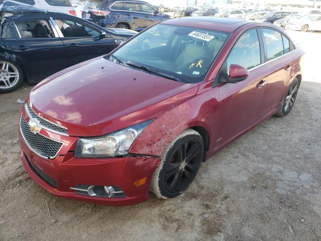 1G1PG5SB5E7315423 - 2014 CHEVROLET CRUZE LTZ RED photo 2