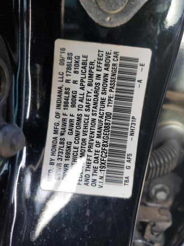 19XFC2F8XGE088700 - 2016 HONDA CIVIC EX BLACK photo 13