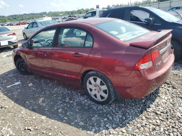 19XFA16549E011636 - 2009 HONDA CIVIC LX BURGUNDY photo 2