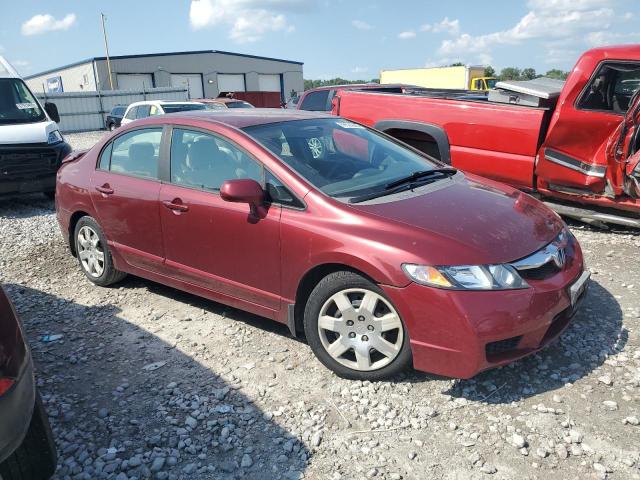 19XFA16549E011636 - 2009 HONDA CIVIC LX BURGUNDY photo 4