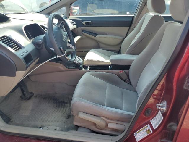 19XFA16549E011636 - 2009 HONDA CIVIC LX BURGUNDY photo 7